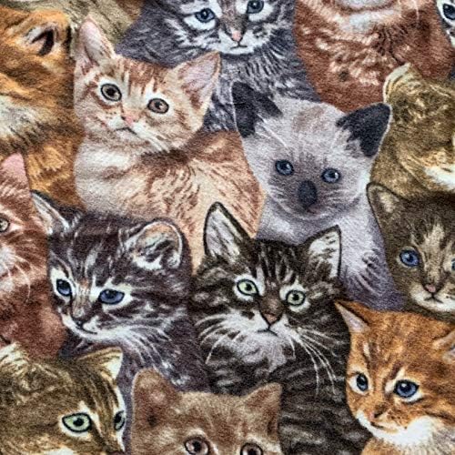 YourFleece Kittens No-Sew Throw Fleece Fabric DIY Blanket Making Kit, Make Your Own, Anti-Pill, 72x60 inches