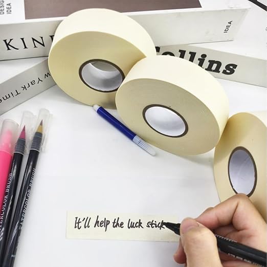 NETEHA 6 Rolls Painters Tape Masking Tape 1 Inch x 55 Yard, No Residue Adhesive Tape for Wall Painting, Decoration Labeling and DIY Crafts (Beige White)