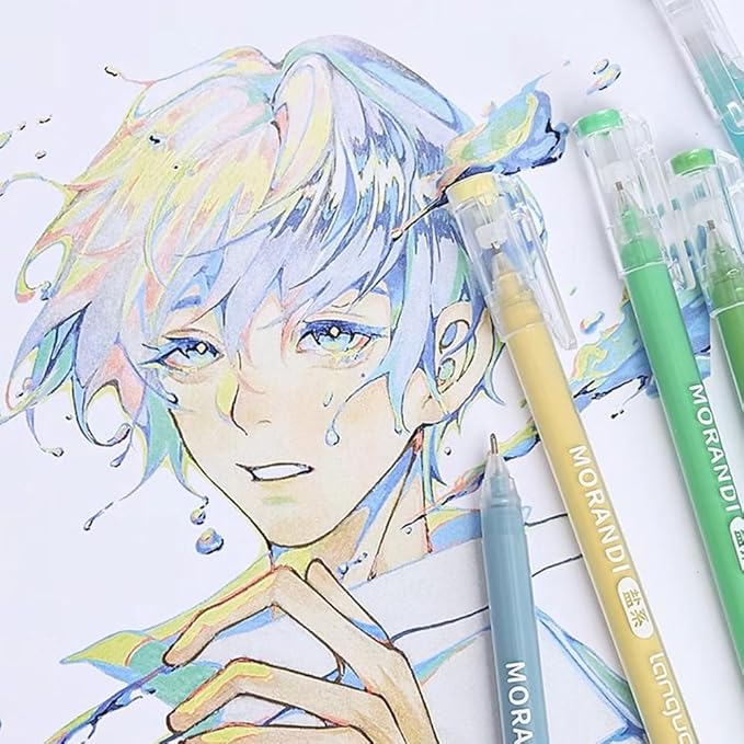 Gel Pens with Fine Point 0.6mm, 9 Colors Drawing Pencils for Adult Coloring Books Smooth Writing Pen Set for Journaling(Colorful Skin)