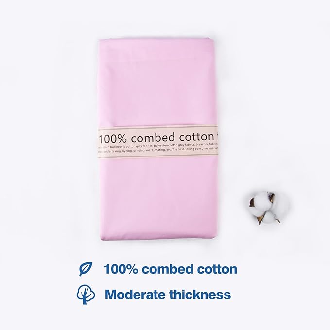 2 Yard Pink Cotton Fabric,Natural Cotton Poplin Fabric by The Yard, 59 Inches Wide 100% Cotton Fabric,Soft Embroidery Muslin Quilting Material for Sewing Material Apparel Cloth