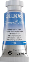 LUKAS 1862 Aquarell Artists' Watercolor Tubes, Ultramarine Blue Deep 24 ml -Vibrant Professional Grade Watercolor Paint -Easy-to-Wet, Intense Color, Long-lasting -Ideal for Professional Watercolorists