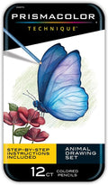 Prismacolor Technique Animal Drawing Set, Includes Colored Pencils and Step-by-Step Drawing Tutorials, Assorted Colors, 12 Count (Pack of 12)