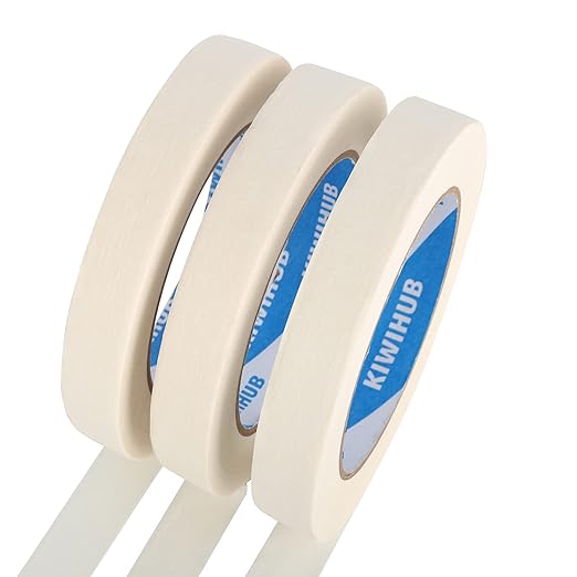 White Painters Tape,0.7" x 60 Yards x 3 Rolls (180 Yards Total) - Medium Adhesive White Masking Tape for Painting,Labeling,DIY Crafting,Decoration and School Projects