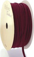 1/8" Width Skinny Elastic Band - Braided Cord - Wine 5 Yards - USA Warehouse