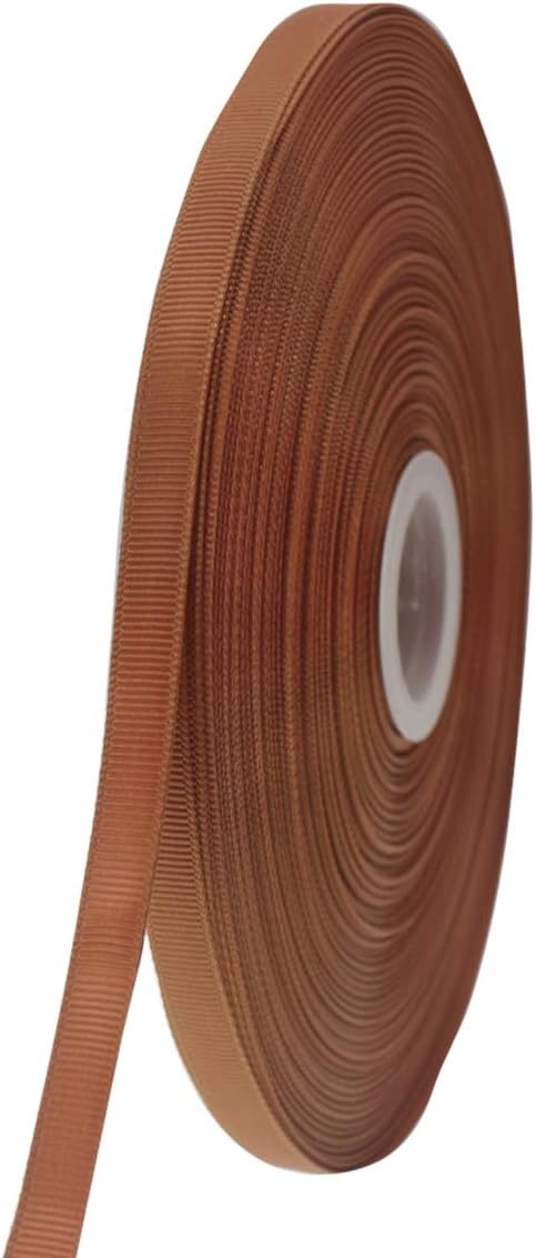 Jesep One Roll 100 Yards 3/8" Soild Grosgrain Ribbon Boutique Gift Wrapping Package Ribbon, DIY Crafts Bow Hair Headband Accessories Assorted Ribbon#842 (3/8" 10mm, Coffee)