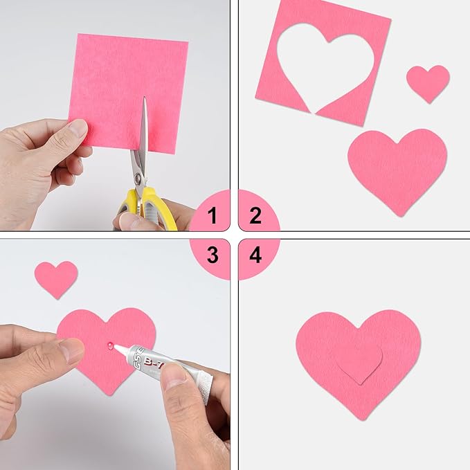 20 Pcs Pink Felt Fabric Sheet 8" x 12" Assorted Color Felt Fabric Sheets for Crafts DIY Handcraft Sewing Squares Patchwork Nonwoven