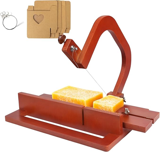 Premium Wooden Soap Cutter for Soap Making Supplies,Adjustable Handmade Soap Making Kit,Soap Cutters for Soap Making Loaf Slicer,with Scale,Efficient DIY,Funny