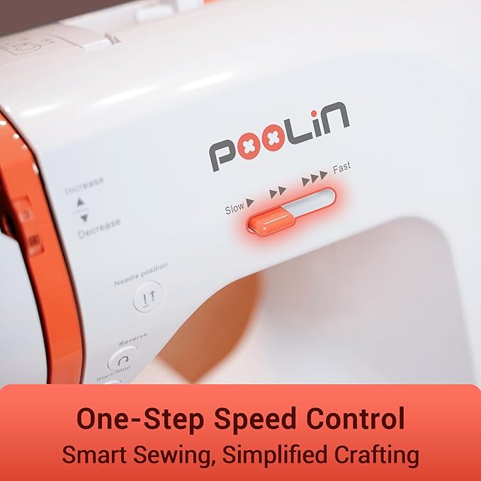 Poolin EOC02 Sewing Machine,Computerized Full Featured Machine Sewing with 200 Stitches,7 Feet,LCD Display,Wide Table,Sewing Machine for Beginners,(EOC2720)