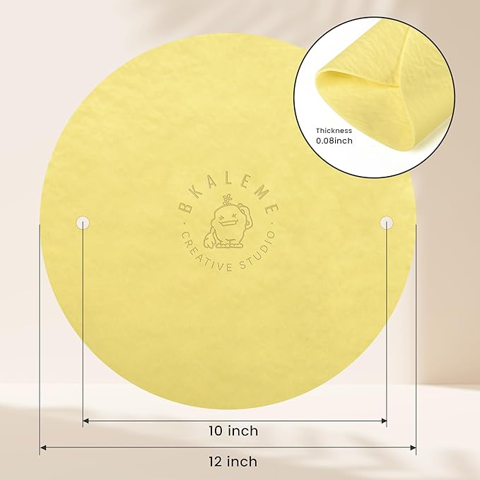 BKALEME Batmate for Ceramics and Pottery 12 Inch, Warp-Resistant Pottery Bats, Boosted Pottery Wheel Stability, for Pottery Tools & Pottery Machine Accessories, Yellow