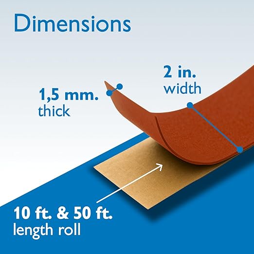FindTape Polyester 1.5mm Felt Tape – 2 in. x 50 ft. Felt Strips with Adhesive Backing and Furniture Strips, Great for Arts and Crafts, Classrooms, and Protecting Furniture (Red)