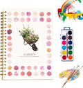 Clhjinruoliu Water Color Workbook,Animals Flowers Ocean Water Coloring Book, Nature Scenes Paint Set Art Crafts, Beginner-Friendly Watercolor Workbook, with 12 Colors Paints Set with Paint Brush,Garde