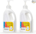 MEEDEN 2-Pack Titanium White Acrylic Paint: 1 L /33.8 oz Satin Liquid Paint with Pump Lid - Soft Body Art Paints for Canvas, Studio, School, Wall & Poured Paintings