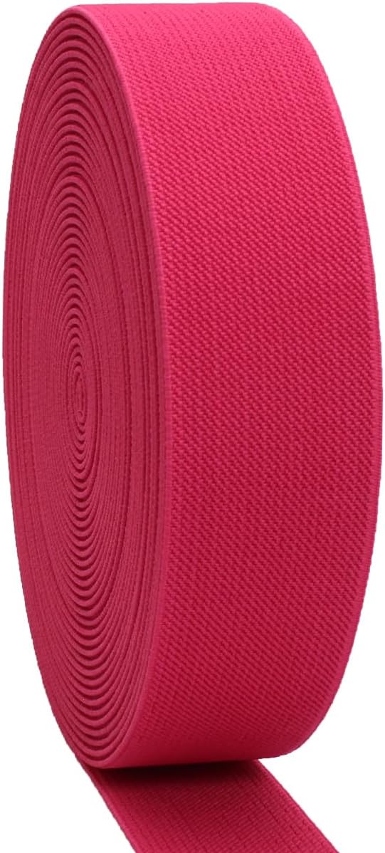 JESEP 1.5 Inch 10 Yards Double-Side Twill Woven Elastic Heavy Stretch High Elasticity for Sewing Pants Waistband, Wigs, Skirts, Craft DIY Projects (Rose 297)