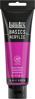 Liquitex BASICS Acrylic Paint, 118ml (4-oz) Tube, Medium Magenta