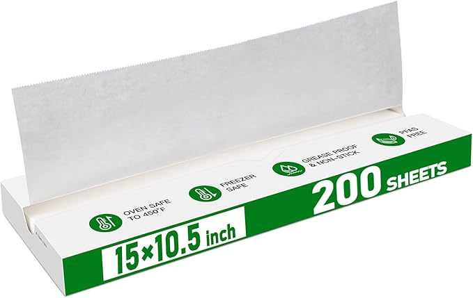 EcoDispose Precut POP UP Deli Paper Sheet Pack of 200, Interfolded Heavy Paper for Food Wrap and Serving (15" x 10-1/2", White）