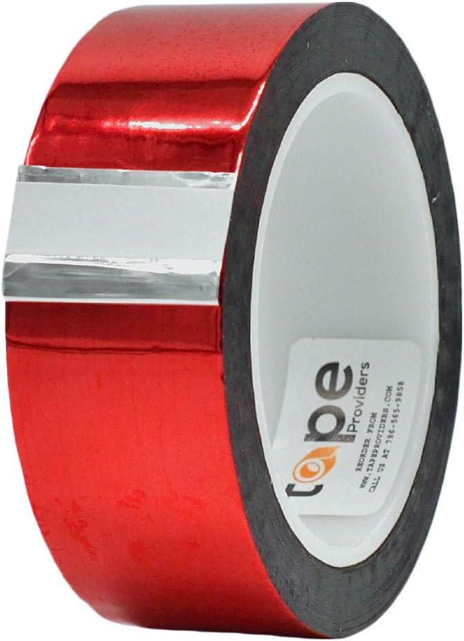 MAT Metalized Polyester Mylar Film Tape, Red - 1.5 inch x 72 yds. Decor Tape for Detailing Accent Wall, Graphic Arts, Car and Boat Trim - Vibrant Mirror Like Finish