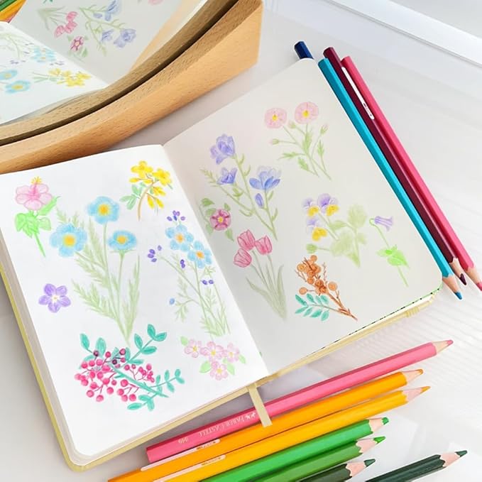 Hardcover 96Pages Blank Sketch Book for Drawing, Small 5.7x4.1 Pocket Journal Notebook for Travel, 180gsm Thick Paper Diary Notebooks for Work, PU Cover Memo for Writing. Yellow