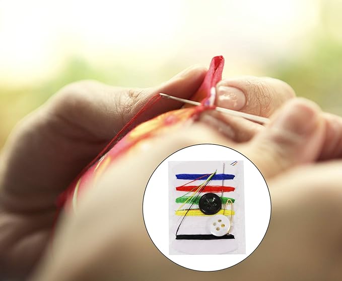 Shapenty Small Simple Handy Travel Sewing Kits Thread Repair Emergency Kit with with Needles, Threads, Button, Safety Pin for Gift Home Hotel Amenities Necessities (100)