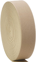 Khaki Knit Elastic Band For Sewing 1-1/2 inch 10 Yards -38mm Flat Heavy Stretchy Elastic Straps Elastic Band Spool for DIY Craft-Bedspread-Clothing-Pants Waistband-Wigs-Skirts- DIY Projects