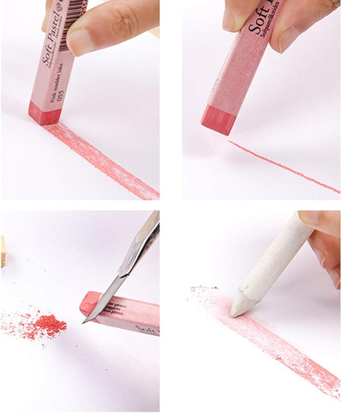 6 Pcs Soft Pastel Drawing Chalk Set Square Sketch Pastel Chalk Painting Sticks Drawing Sketching Pen Art Supplies Artists Beginners Non-Toxic Soft Pastel Stick Crayons for Teachers Professionals