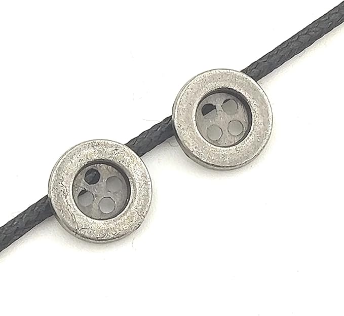 50pcs Metal Buttons Vintage Style Round Buttons 4 Holes Bulk for Clothing DIY Crafts Handmade Buttons Scrapbooking Sewing Decorations 13mm (Antique Silver)