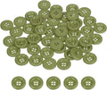 HARFINGTON 50pcs Sewing Button 15mm (5/8 Inch) 4 Holes Resin Thickened Round Crafting Replacement Buttons for Clothing DIY Crafts Decoration, Green