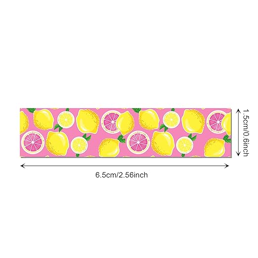 12Rolls Pink Lemon Patterns Washi Tape Set, Fruit Lemon Decorative Wahi Tape Sticker for DIY Arts Crafts, Jounal Book, Scrapbooking Card Making Supplies