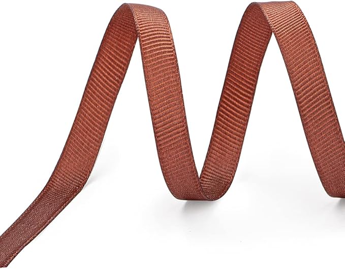 LIUYAXI 1/4" X 50 Yards Solid Brown Grosgrain Ribbon, Perfect for Crafts, Wedding Decor, DIY Hair Accessories, Sewing, Gift Package Wrapping and More