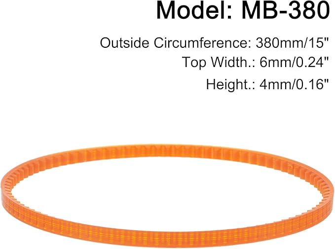 uxcell 4pcs MB Series Standard Sewing Machine Belts MB-380 Motor Drive V Belt, 380mm / 15" Outside Circumference
