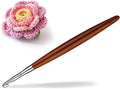 Lunarm 5mm Crochet Hook, Ergonomic Aluminum Crochet Hook with Wood Handle Available in 3mm-10mm for Arthritic Hands DIY Craft Knitting Dolls, Bouquets, Blankets, Hats, Gloves from Various Yarns