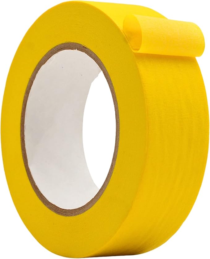 WOD MTC5 Colored Masking Tape, Yellow, 1.5 inch x 60 yds. Colorful Teacher Painters Tape for Fun DIY Art & Crafts, Lab Labeling, Writable & Classroom Decorations