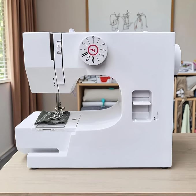 Mini Sewing Machine, Electric Portable Sewing Machine for Beginners, 12 Stitch Dual Speed with Foot Pedal Sewing Kit