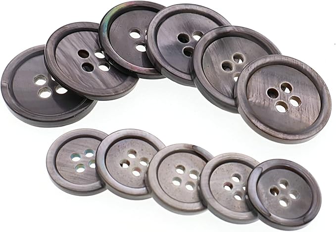 Leekayer 22 Pieces Genuine Mother of Pearl Blazer Buttons Suit Set 20mm 15mm Natural Gray MOP Shell Buttons Bulk for Men (Gray MOP)