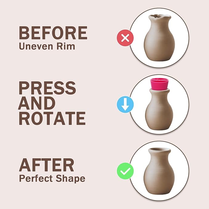 ZENFUN 3 Packs Rim Cone Pottery Tool, 3 Sizes Ceramic Rim Shaper Cone, 3D Printed Pottery Tool Fixing Rims for Potters Clay Artists Beginners (XS,S,M)