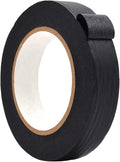 WOD MTC5 Colored Masking Tape, Black, 1 inch x 60 yds. Colorful Teacher Painters Tape for Fun DIY Art & Crafts, Lab Labeling, Writable & Classroom Decorations