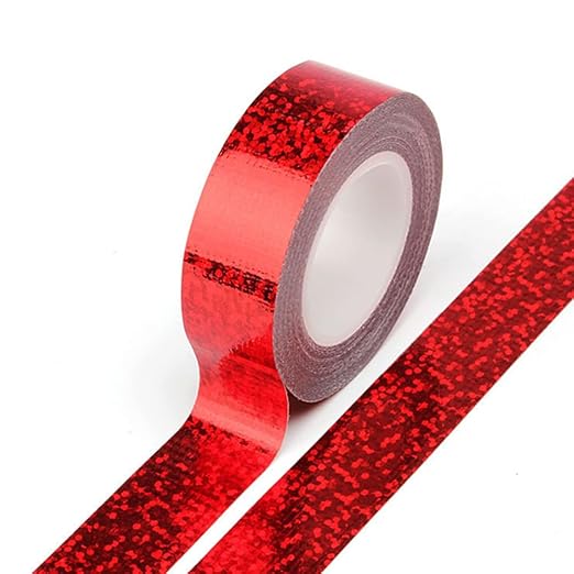 Glitter Prism Tape Strong Adhesive Holographic Sparkle Washi Tape Reflective Glitter Sparkle Tape Sparkle Decorative Tape Sparkle Masking Tape Glitter Crafting Tape (8 Rolls, 0.6in x16.5ft)