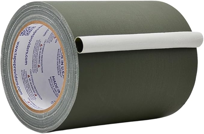 WOD GTC12 Gaffer Tape, Olive Drab Low Gloss Finish Film, 6 inch x 60 ft. Residue Free, Non Reflective Cloth Fabric, Secure Cords, Water Resistant, Photography, Filming Backdrop, Production