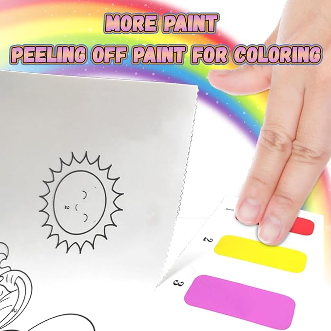 YMluky Water Color Paint Sets for Kids, 2 Coloring Books, No Mess Painting for Toddlers Activities,Magic Paint Set with 2 Brush, Arts and Crafts for Kids 4-8（Farm Animals）