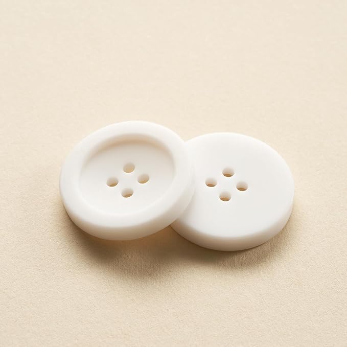 Sewing Buttons - Craft Buttons, 5 Sizes of 100 Pcs Versatile Buttons for Sewing, DIY Projects and Holiday Decoration (White)