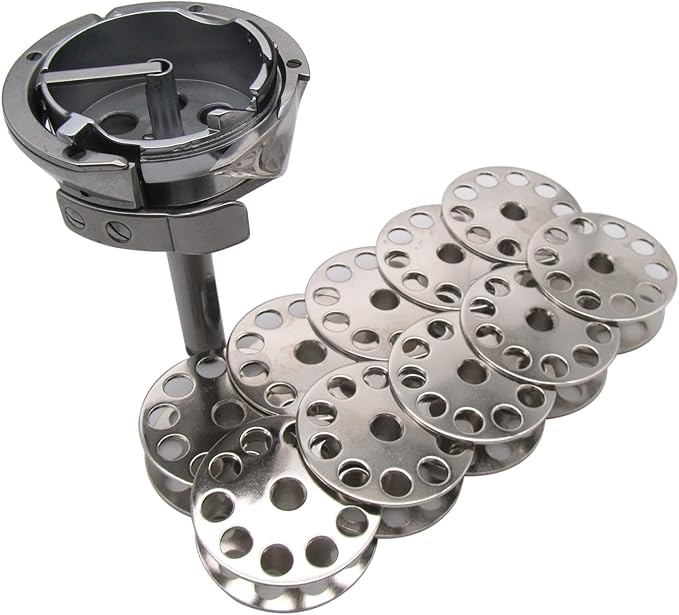 CKPSMS Brand -1SET Large Capacity Rotary Hook & Bobbins #265093+264645 10PCS Compatible with/Replacement for Singer Brand 144W 145W Adler Brand 220 CONSEW Brand 744R 745R