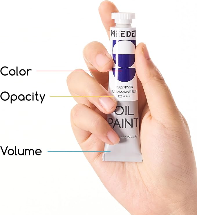 MEEDEN Oil Paint Set - 12 x 22ml (0.74 oz) Color Oil Paints for Adults Students Beginners- Rich Pigment Art Paints for Canvas Painting