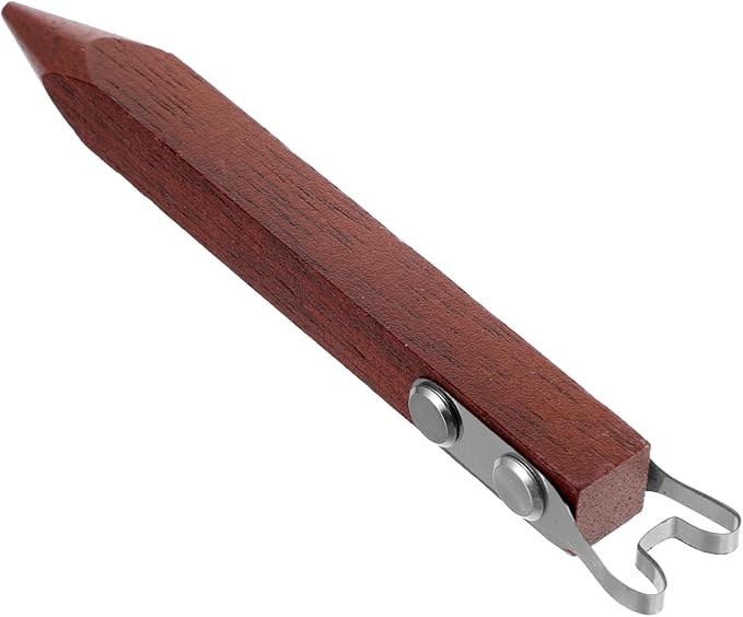 Polymer Clay Tools, Pottery Trimming Tool for Clay Ceramics Bottom Foot, Stainless Steel Pottery Trimming Tools for Potter with Red Sandalwood Handle, for Bowl, Cup & Vase Base Trimmings(L)