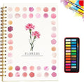 Water Color Workbook, Beginner-Friendly Watercolor Workbook, Watercolor Books, Nature Scenes Paint Set Art Crafts, with 12/24 Colors Paint Set with Paint Brush (H,24 Colors)