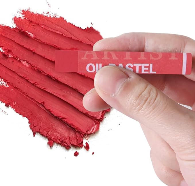 Mifuner Soft Oil Pastels Set (6 Sticks,6 Colors),Colors Heavy Oil Pastels Vibrant and Creamy,Pastel Art Supplies for Artists,Gallery Oil Painting Stick,Adult Art Drawing. Red