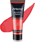 Artecho Red Acrylic Paint, Scarlet Red Paint (120ml / 4.05oz) Tubes, Art Craft Paints for Canvas, Rock, Stone, Wood, Fabric, Art Supplies