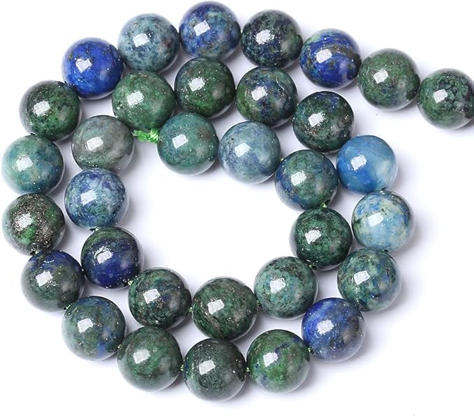 8MM 45PCS Natural Stone Lapis Chrysocolla Loose Beads for Jewelry Making DIY Bracelet