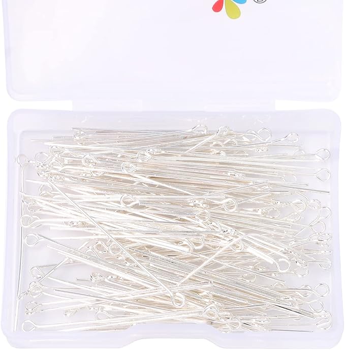 Silver Plated Open Eye Pins Non Tarnish 40mm 150pcs for Jewelry Making Findings