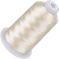 Simthread 5500Yds Embroidery Thread, 5000M High-Yardage 40WT 100% Polyester Thread – 170+ Vivid Colors, High-Speed Rated – Compatible with Brother, Singer, Janome & More - Ivory 902