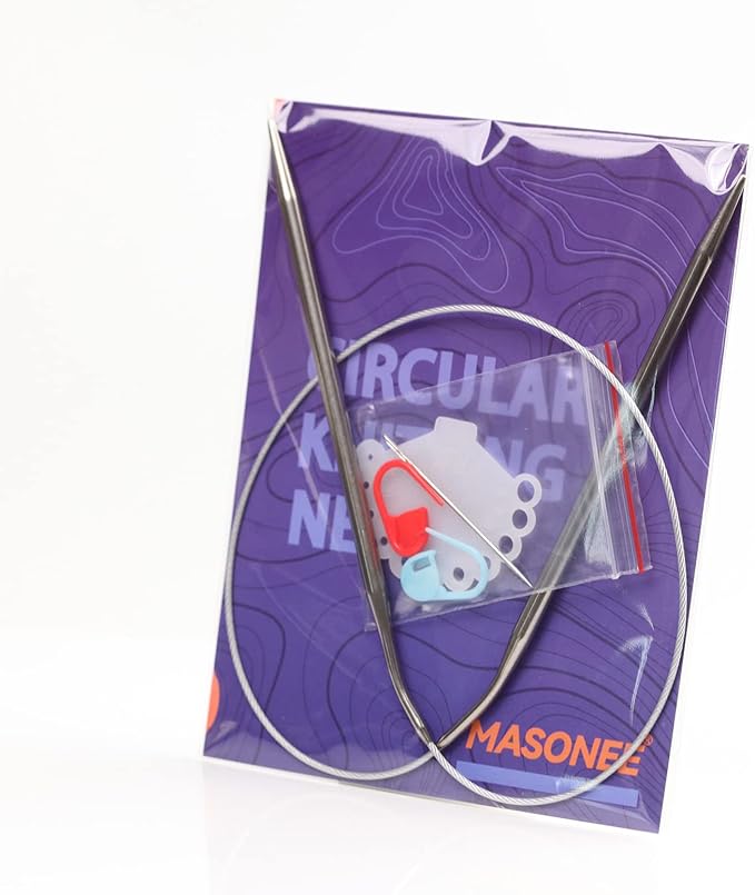 Stainless Steel Circular Knitting Needles Size 8 24inch Length Sweater Circular Needle for Handmade Projects DIY Knitting Size 8 (5mm)