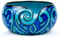 Nagina International Ceramic Attractively Hand Painted Gorgeous Stoneware Yarn Ball Storage Bowl With Innovative Dispensing Curl | Knitting & Crochet Accessions (Small, Deep Water Blue)